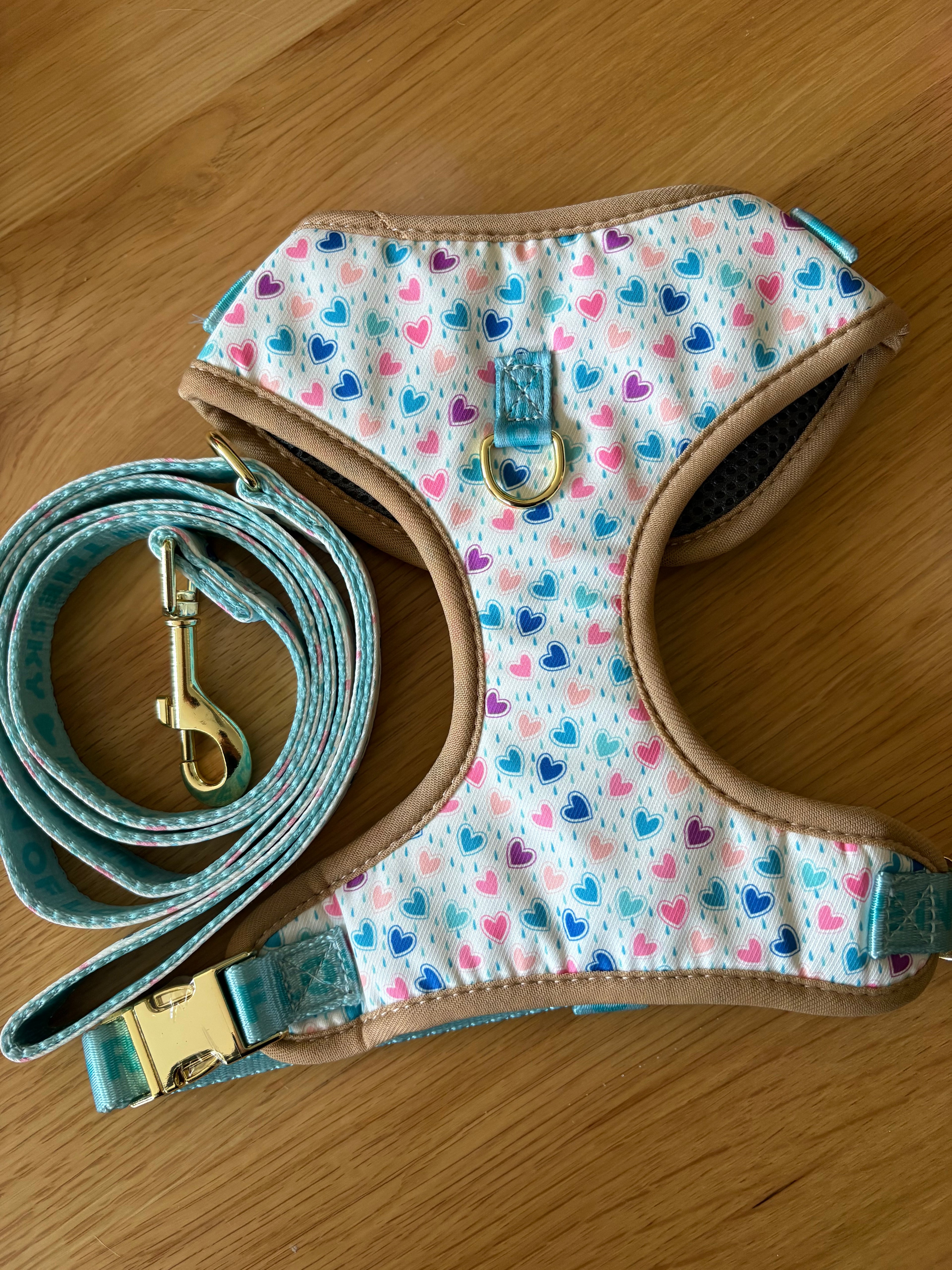 Hundegeschirr Pastel Love inkl. Leine