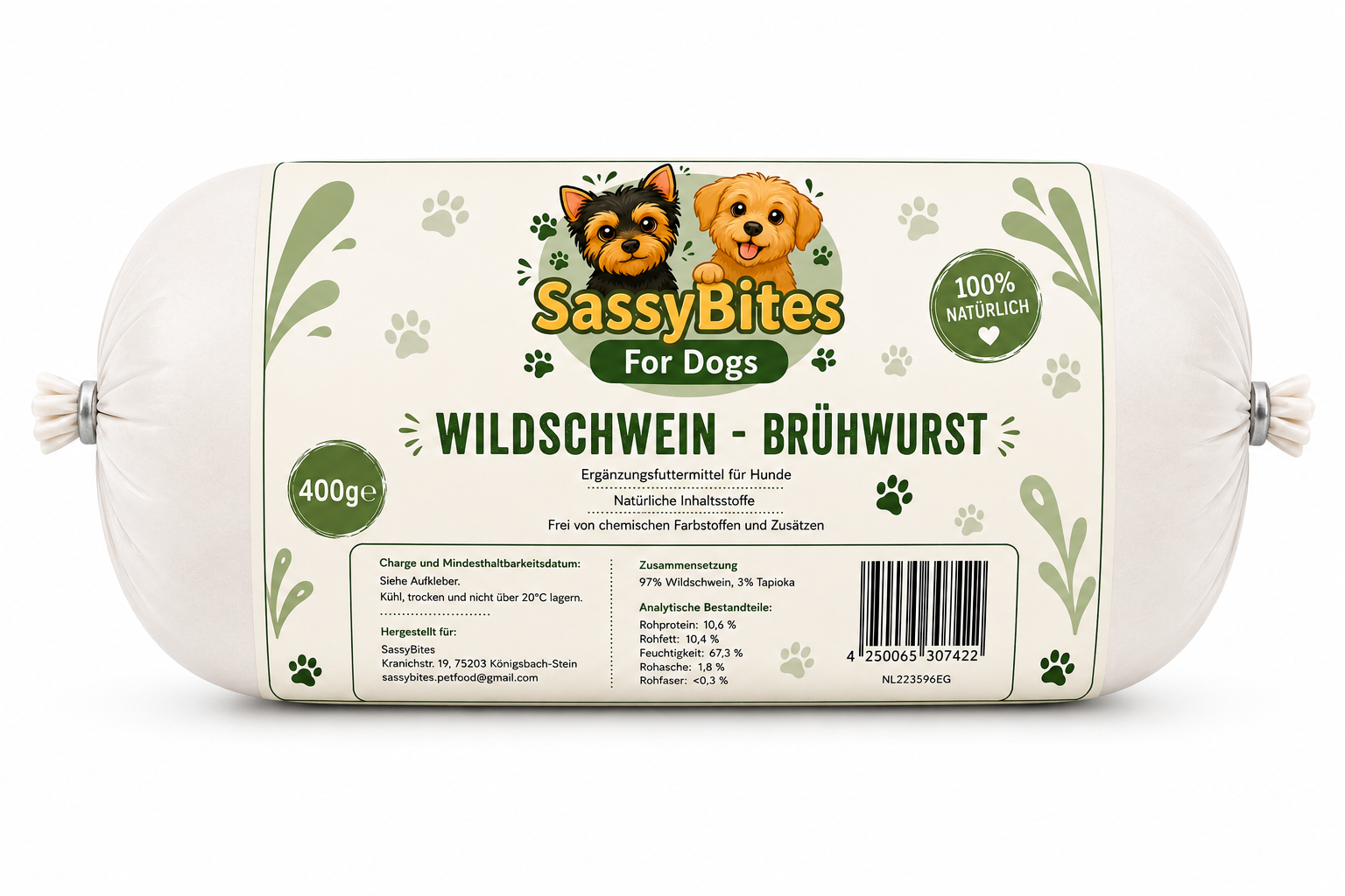 Wildschwein Brühwurst 400g