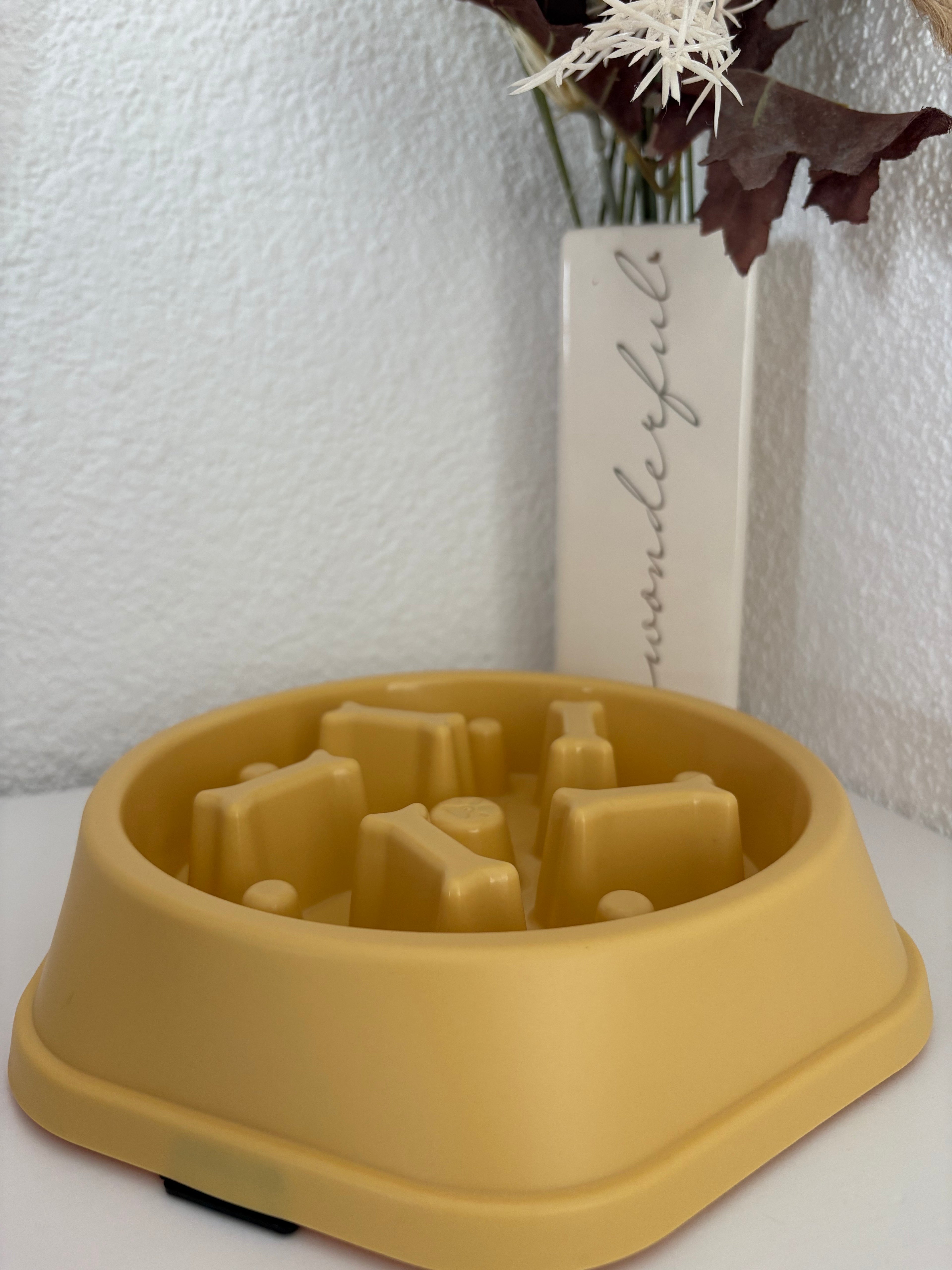Slow Feeder Knochen - Gelb